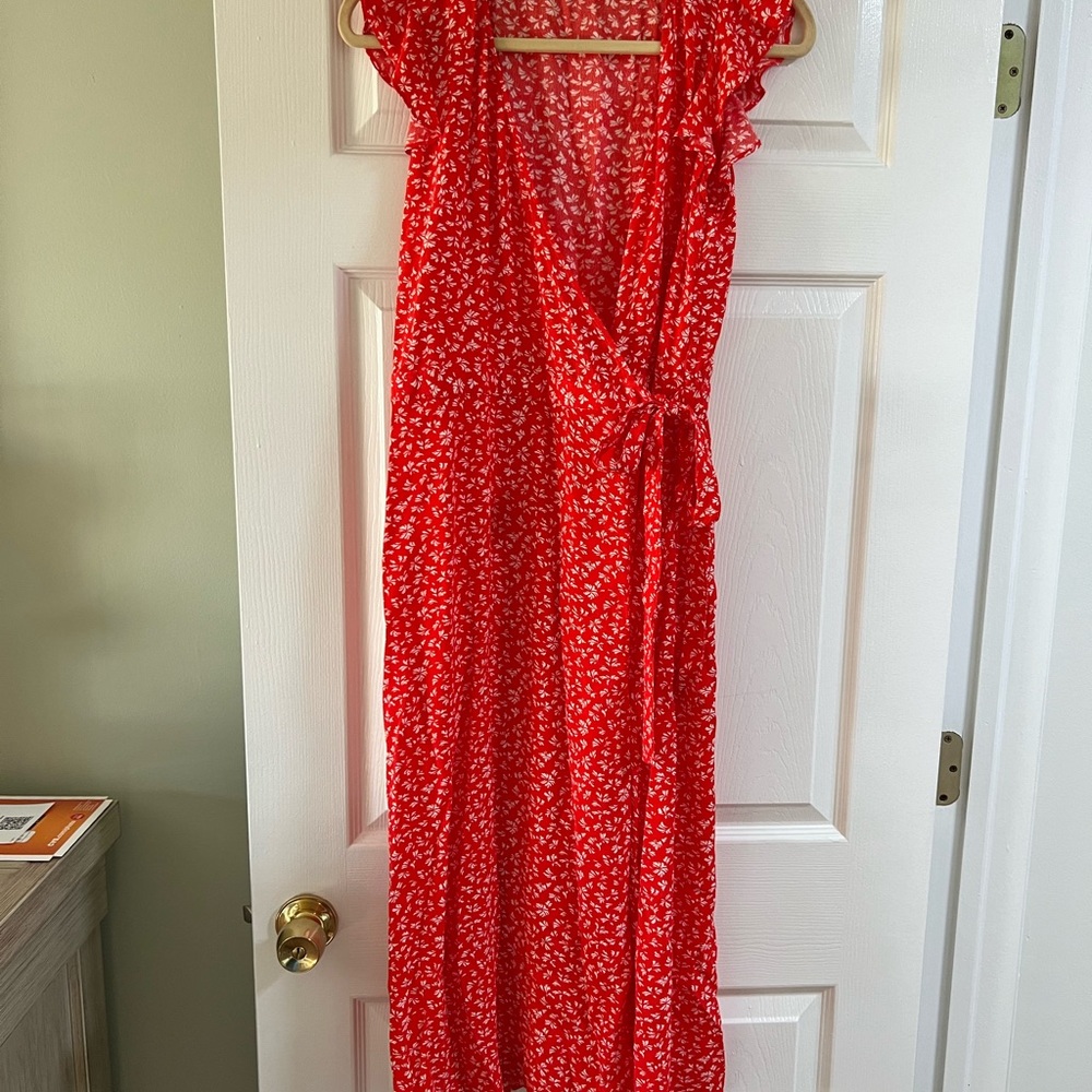 Loft wrap midi dress
